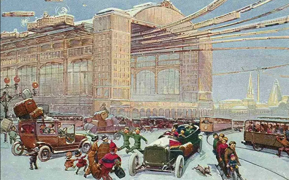 Nhà ga bận rộn với hoạt động vận chuyển trên mặt đất và trên không vào mùa đông ở Moscow trong hàng trăm năm tới?