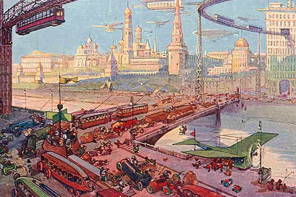 Có thể thấy, dù chưa đến năm 2259, một số điều trong tưởng tượng của họa sĩ này đã xuất hiện ở Moscow hiện tại. Giao thông ở thủ đô nước Nga thực sự bận rộn và dân số tăng lên đáng kể trong thế kỷ qua.