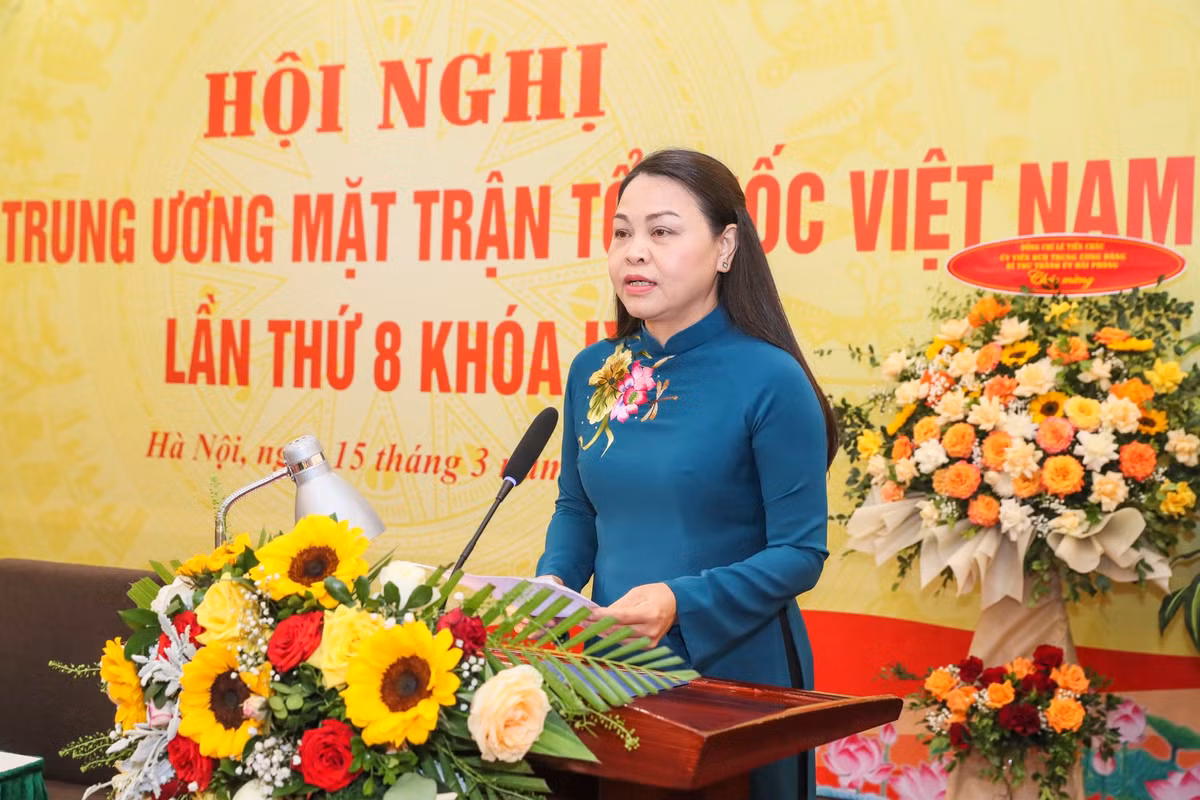 Phó Chủ tịch - Tổng Thư ký Ủy ban Trung ương Mặt trận Tổ quốc Việt Nam Nguyễn Thị Thu Hà.