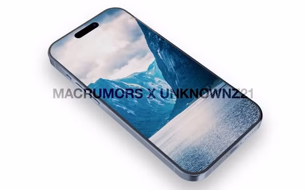 Trong khi đó, màu xanh lam đã xuất hiện trên các mẫu nguyên mẫu của iPhone 15 Pro, cho thấy khả năng xuất hiện chính thức cao hơn. Render hình ảnh cho thấy màu xanh lam trên iPhone 15 Pro có tông xám và thể hiện sự khác biệt so với các mẫu trước đó. (Ảnh: MacRumors x Unknowz21)