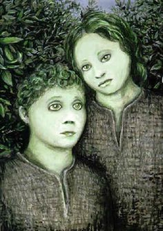 Kỳ lạ hơn, chúng không ăn bất cứ thức ăn nào mà mọi người mang cho. Mãi về sau, khi được mang cho đậu, 2 đứa trẻ da màu xanh bắt đầu ăn. Dần dần, chúng tập được cách ăn thức ăn.