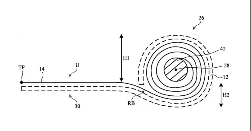 Tấm bảo vệ này chứa "lớp kính được làm mỏng phần có thể cuộn được, giúp thuận lợi cho việc cuộn màn hình".