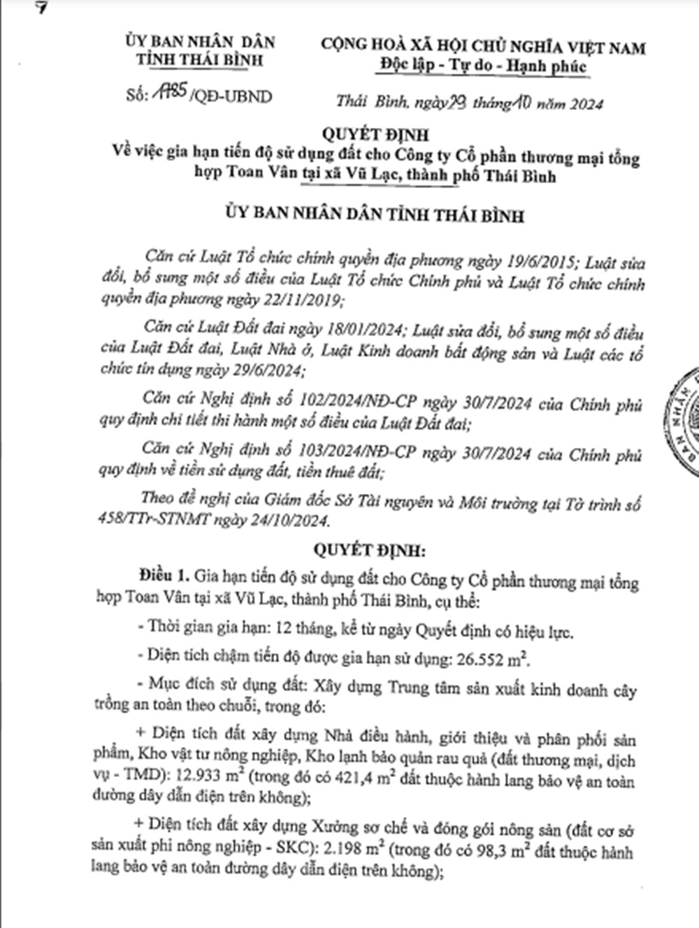 Ho so Cong ty Toan Van duoc gia han su dung dat