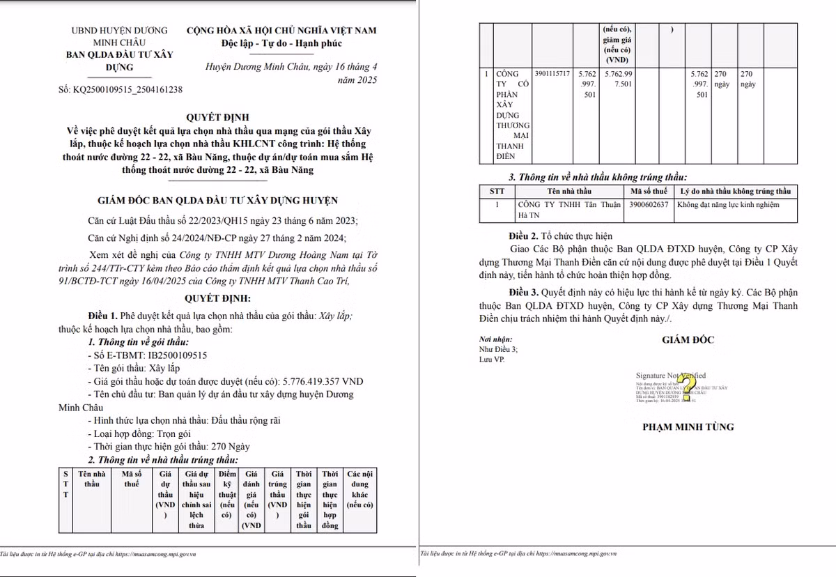 Tiet kiem hon 13 trieu dong, Cty Thanh Dien trung goi xay lap tai Duong Minh Chau