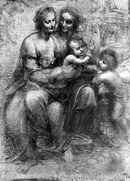 Tác phẩm của Leonardo da Vinci đã bị thiệt hại đáng kể sau vụ tấn công vào 17/7/1987. Robert Cambridge, 37 tuổi đột nhập Phòng trưng bày Quốc gia (London, Anh) và phá hủy bức tranh bằng một khẩu súng. Robert Cambridge đã bị gửi đến trại tị nạn vào tháng 12 cùng năm sau khi bị kết tội phá hoại tác phẩm nghệ thuật vô giá. Bức tranh được vẽ bằng than và phấn trắng đen, trên tám tờ giấy dán lại với nhau.