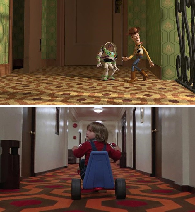 18. Toy Story (1995): Hoa văn trên tấm thảm ở nhà Sid giống hệt trong bộ phim kinh dị The Shining (1980).