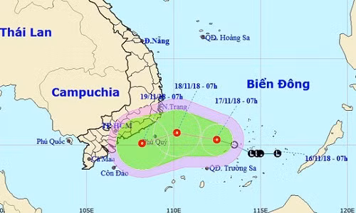 Ung pho voi ap thap nhiet doi tren Bien Dong huong ve Nam Bo