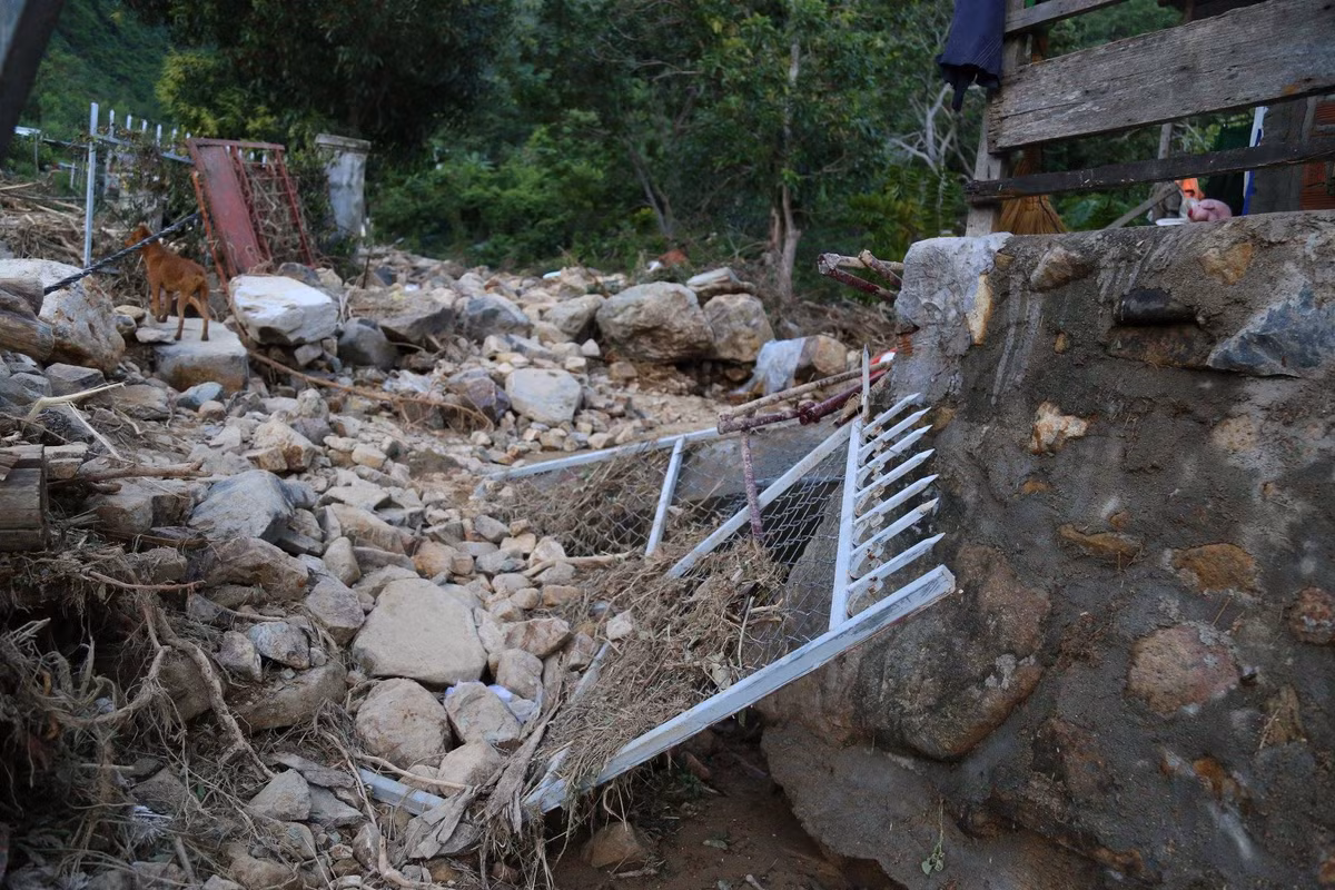 Chỉ trong thời gian ngắn hàng chục ngôi nhà chìm trong đất đá.