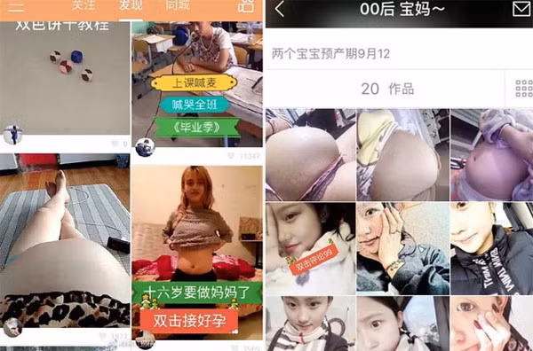 Nu sinh cap 2 o Trung Quoc thi nhau khoe bung bau-Hinh-3