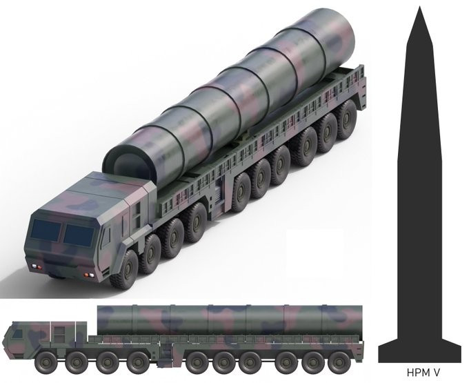 Tên lửa Hyunmoo-5 nặng 36 tấn và bay theo quỹ đạo parabol hẹp “quỹ đạo Lofted”, xuyên qua tầng ngoài vũ trụ sau đó quay trở lại bầu khí quyền để tăng cường khả năng xuyên phá. Hàn Quốc cũng đã tiến hành thử nghiệm các phương tiện bay hành trình siêu thanh, tập trung phát triển Phương tiện bay siêu thanh (HGV) được phóng lên quỹ đạo bằng Hyunmoo-5 .