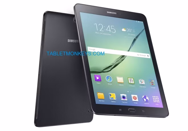 Có nguồn gốc từ trang Tabletmonkeys, hình ảnh cho thấy dòng Galaxy Tab S2 sẽ có hai kích thước màn hình gồm 8 inch và 9,7 inch, tức giảm so với 8,4 inch và 10,5 inch của thế hệ tiền nhiệm của nó. Ảnh: Galaxy Tab S2 9,7 inch.
