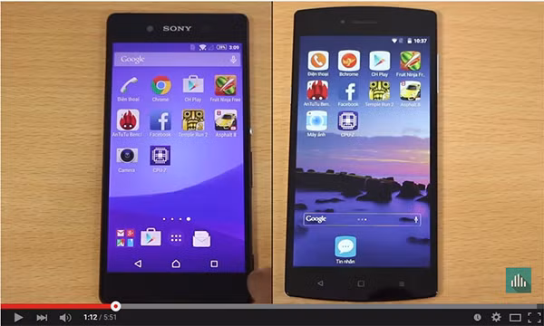 Trước khi bắt đầu bài test thứ nhất, hai chiếc máy đều được khởi động lại để đảm bảo môi trường test đồng đều. Cả hai máy đều được cài đặt đầy đủ các phần mềm thông dụng nhưng các kỹ thuật viên đã để riêng 10 ứng dụng cần test trên một tab màn hình để thuận tiện trong thao tác và quan sát. Một đồng hồ bấm giờ được chạy nền ở 2 bên khung hình cho phép người xem theo dõi tốc độ xử lý trên từng chiếc điện thoại.