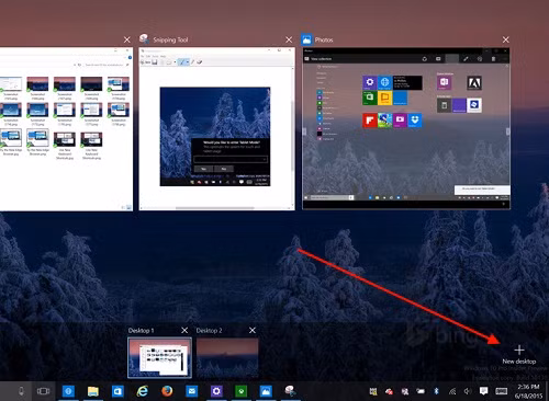  4. Sử dụng Virtual Desktop. Windows 10 cho phép người dùng có thể chạy cùng lúc trên nhiều màn hình desktop ảo (Virtual Desktop) khác nhau. Đây là một tính năng cho phép chuyển đổi nhanh chóng giữa các ứng dụng đang chạy và được đánh giá tốt hơn nhiều so với các hệ điều hành để bàn khác.