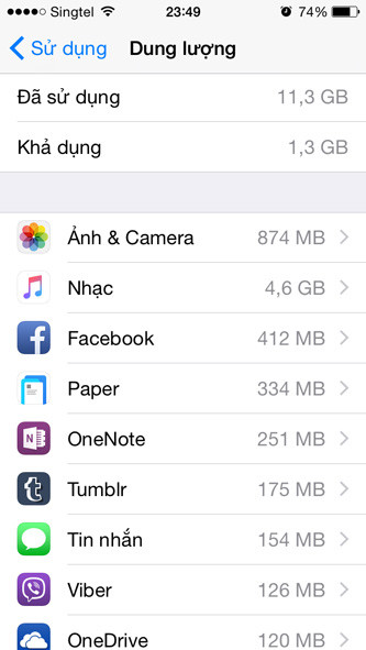  1. Tìm ra ứng dụng chiếm dụng nhiều bộ nhớ nhất. Với mẹo sử dụng iPhone bạn hoàn toàn có thể tự mình kiểm tra ứng dụng nào đang tiêu tốn dung lượng bộ nhớ iPhone của mình nhất bằng cách vào Cài đặt &gt; Cài đặt chung &gt; Sử dụng &gt; Quản lý dung lượng. Trong mục này, bạn sẽ theo dõi được những những ứng dụng "nặng" nhất và xem xét liệu có nên gỡ bỏ chúng hay không.