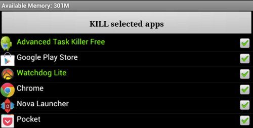  2) Sử dụng Task Killer sẽ tăng tốc Android. Nhiều người thường cho rằng, việc sử dụng Task Killer để tắt các ứng dụng từ bộ nhớ RAM khi không sử dụng sẽ giúp tăng tốc độ điện thoại, nhưng thực sự thì không phải vậy. Ngược lại, nó còn làm giảm hiệu suất và thời lượng pin của thiết bị bởi cơ chế quản lý các ứng dụng trên Android không hề giống như trên Windows.