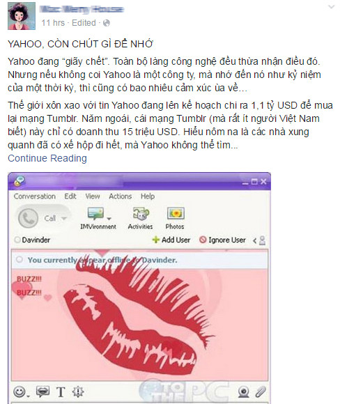 Ky niem thoi Yahoo khien cong dong mang 'rung rung'