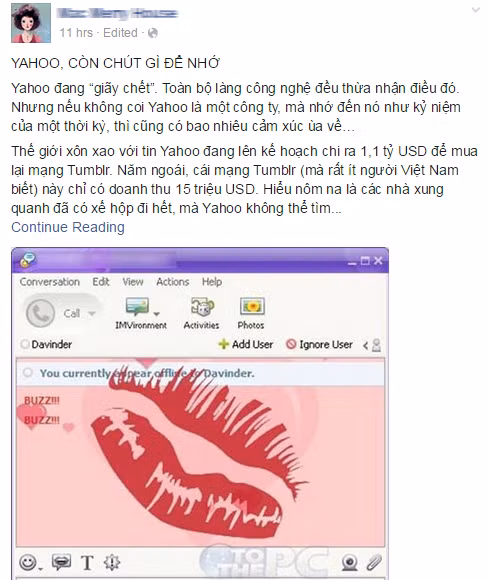 Ky niem thoi Yahoo khien cong dong mang 'rung rung'