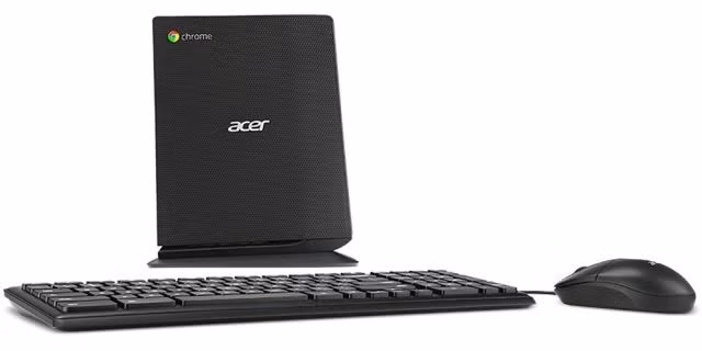  Acer Chromebox CXI-4GKM. Thiết bị này chạy hệ điều hành Chrome OS và hiện nay thì bạn cũng có thể chạy ứng dụng Android trên nền tảng Chrome OS. Nếu bạn cần thiết bị nhỏ gọn để biến TV của mình thành máy tính thì Acer Chromebox CXI-4GHM có thể là thứ bạn cần. Phần cứng của nó không mạnh nhưng Chrome OS chạy mượt trên những thiết bị cấu hình như vậy chứ không như Windows. Người mua Acer Chromebox CXI-4GHM được tặng kèm bàn phím thiết kế riêng cho Chrome OS, chuột và RAM 4GB, chứ không phải RAM 2GB như hầu hết thiết chạy Chrome OS hiện nay.