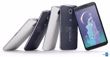  5. Google Nexus 6. Cũng như các đời điện thoại Nexus trước đó, Nexus 6 cũng hỗ trợ khả năng sạc không dây. Đây là một lựa chọn tuyệt vời cho những ai muốn sở hữu một con dế mạnh mẽ, màn hình lớn nhưng giá bán lại không quá đắt đỏ như iPhone hay Galaxy S.