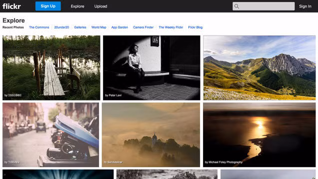  Flickr (Flickr.com) của Yahoo cũng là một nơi tuyệt vời để bạn tìm ảnh nền. Trên website của mình, Yahoo đã gộp nhiều ảnh nền theo các nhóm với đầy đủ các chủ đề như: Ảnh phong cảnh, xe cộ, các thành phố, người nổi tiếng... Flickr cung cấp cho người dùng 1 TB lưu trữ ảnh, giúp bạn thoải mái upload ảnh để chia sẻ với cộng đồng.
