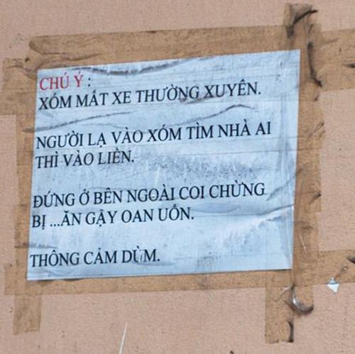 Thông báo để khách vào chơi không bị đánh nhầm.