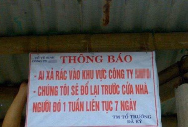 Biển thông báo đầy "dọa dẫm".