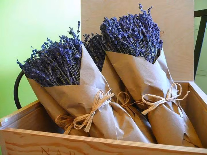 Ngoài hoa hồng sáp, năm nay, các loại hoa khô, vĩnh cửu cũng được giới trẻ ưa chuộng như oải hương khô được bán với giá 145.000 - trên 350.000 đồng/bó.