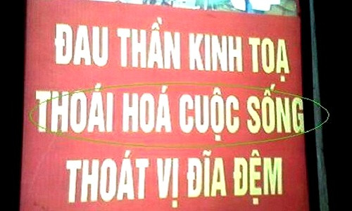 "Thoái hóa cuộc sống" thì đúng là căn bệnh quá nặng và đáng lo ngại rồi...