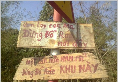 "Một lần nữa, năn nỉ đừng đổ rác khu này".