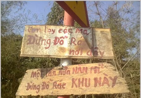 "Một lần nữa, năn nỉ đừng đổ rác khu này".