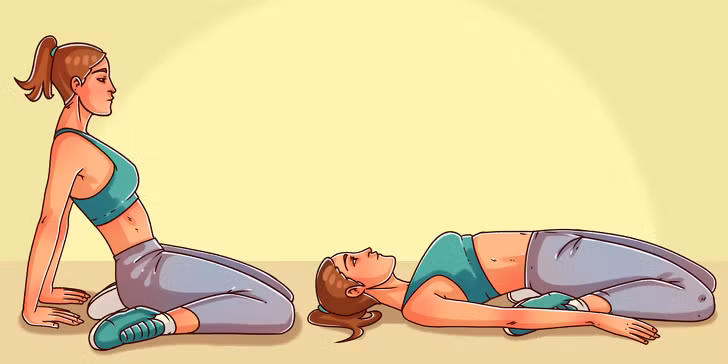 Ngồi với hai khuỷu chân gập ra ngoài, hai đùi chạm vào nhau, hai tay chống phía sau, lưng hơi ngả. Từ từ hạ thấp lưng, nằm xuống mặt thảm, hai tay duỗi thẳng. Giữ nguyên tư thế trong 30 - 60 giây. Tư thế này giúp điều hòa huyết áp, kéo giãn vùng bắp chân, giảm nhức mỏi, giúp ngủ ngon.