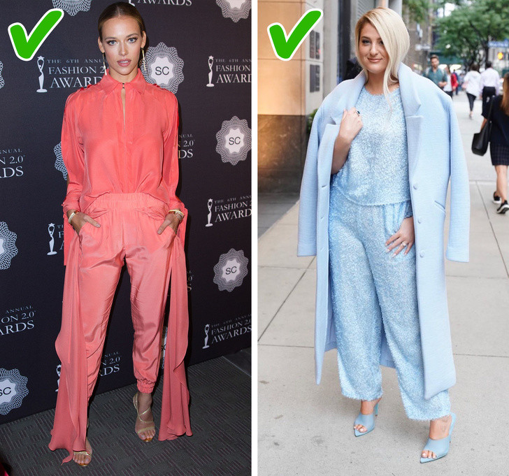 Chọn trang phục đơn sắc: Chỉ cần nhớ sử dụng các sắc thái khác nhau của một màu để làm cho tổng thể trông đẹp hơn. Ngoài ra, trang phục với 2 màu đen và trắng - 2 sắc màu trung tính tương phản sẽ giúp nàng chân ngắn trông thanh mảnh, nhẹ nhàng.