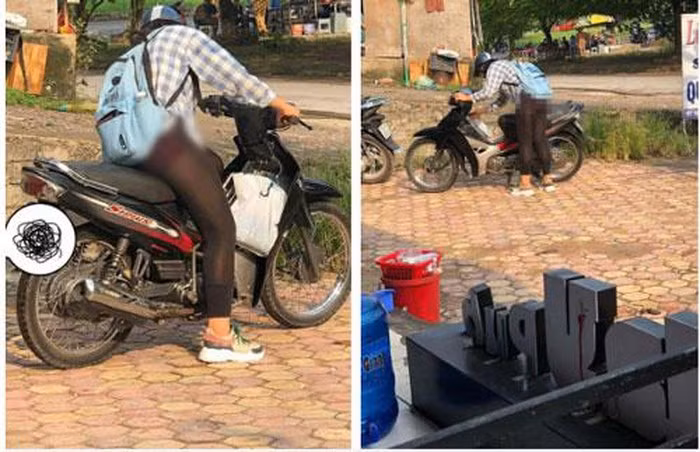 Cách mặc quần tất phản cảm của cô gái khiến nhiều người ngao ngán, thậm chí là đỏ mặt quay đi.