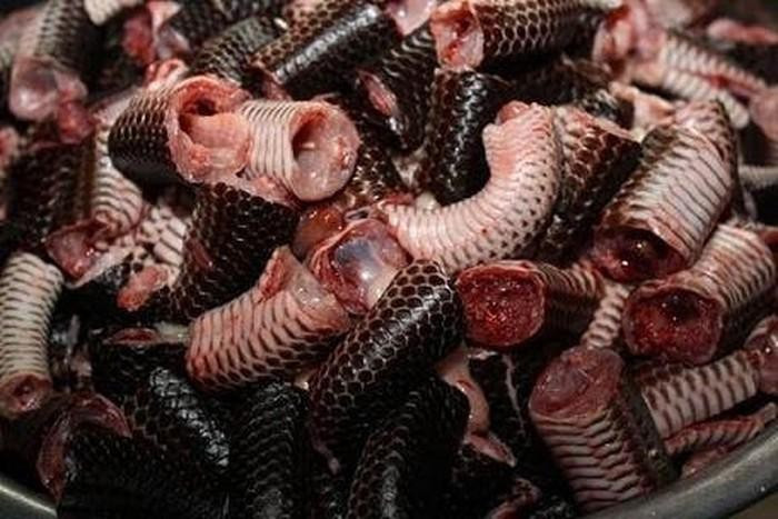 Nếu muốn ăn thịt giòn thì cạo sạch vẩy, sau đó mổ bụng theo chiều dọc suốt từ đầu xuống đến chót đuôi, bỏ hết ruột lòng và chặt khúc khoảng từ 3-5cm. Người miền Tây thường giữ lại túi mật để pha với rượu phục vụ thực khách trên bàn nhậu.