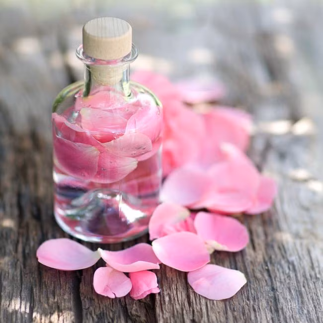 Nước hoa hồng: Nước hoa hồng giúp làm da se chặt tự nhiên. Nước hoa hồng còn giàu khoáng chất giúp thu hẹp lỗ chân lông, giữ cho da khỏe mạnh, bảo vệ da khỏi mụn và các vấn đề về da khác.