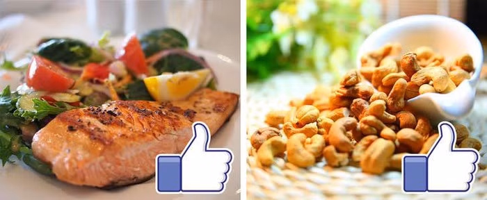 Tiêu thụ ít chất béo lành mạnh: Chất béo lành mạnh rất cần thiết cho sức khỏe và làn da trẻ trung của bạn. Chúng làm giảm viêm da, khuyến khích sự phát triển của tóc và tạo màng tế bào mạnh giúp giảm mất nước trong tế bào da. Những chất béo lành mạnh giúp duy trì làn da khỏe mạnh gồm cá hồi, hạt chia, quả bơ...