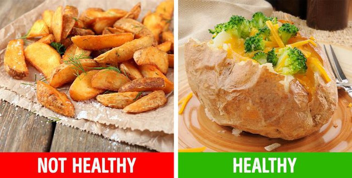 Khoai tây chiên sử dụng hết các khoáng chất quan trọng từ cơ thể: Khoai tây gần như ngay lập tức phân hủy thành đường khi chúng vào bên trong cơ thể chúng ta. Thực phẩm chiên trong dầu ở nhiệt độ cao giải phóng các gốc tự do và điều này gây tổn thương tế bào da.