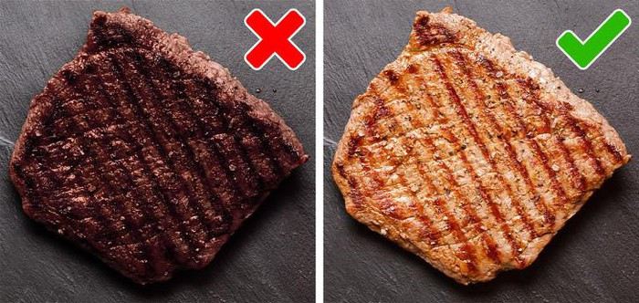 Thịt nướng cháy gây hại cho da: Vết cháy đen trên miếng thịt nướng có thể chứa hydrocarbon gây viêm cho cơ thể. Điều này có thể phá vỡ các yếu tố cần thiết cho làn da của bạn như collagen, dẫn đến dấu hiệu lão hóa.