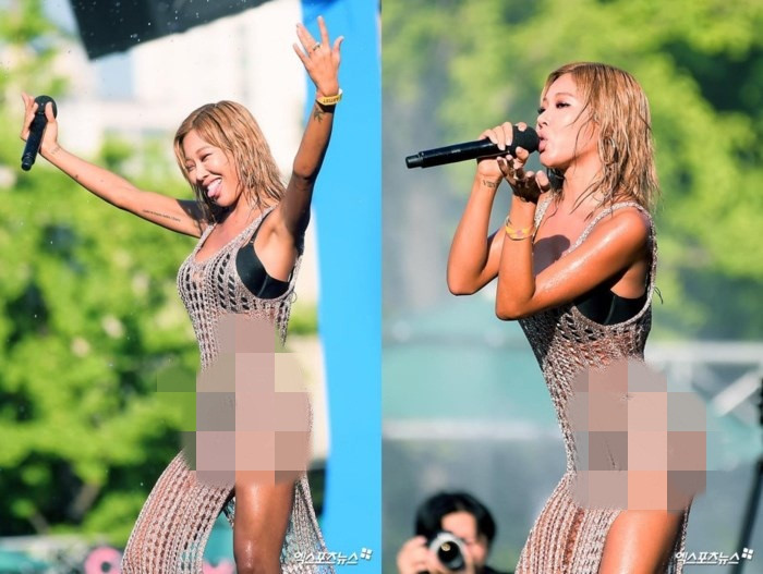 Đây không phải lần đầu tiên nữ rapper lựa chọn trang phục hở hang ở chốn đông người.