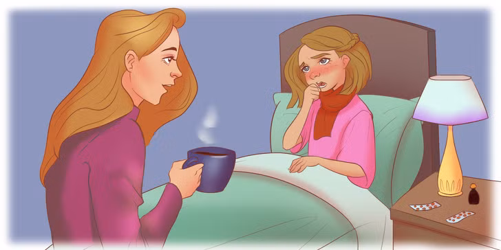 Uống một ít sữa hành tỏi: Hành tây có thể giúp chữa cảm lạnh, ho, sốt cao và đau họng một cách hiệu quả. Xắt nhỏ 3 củ hành nhỏ và nửa củ tỏi, cho chúng vào khoảng một lít sữa và hâm nóng. Nấu hỗn hợp cho đến khi mọi thứ mềm, rồi tắt bếp và đem lọc. Bạn có thể thêm một ít mật ong để món sữa này dễ uống hơn.