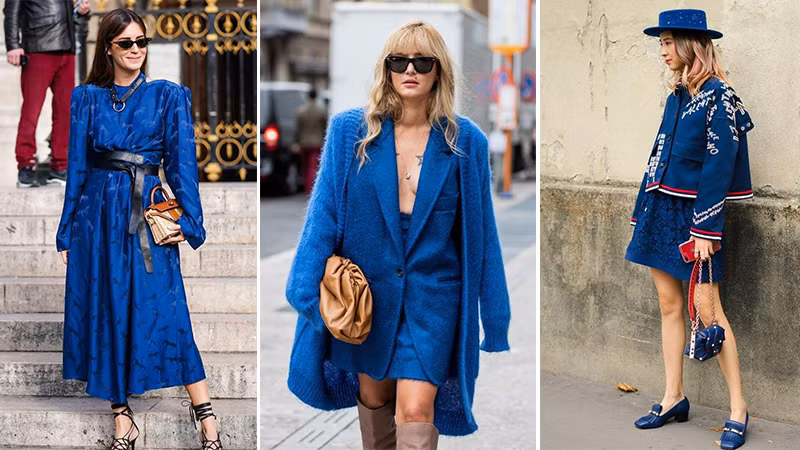 Màu xanh cổ điển là tông trung tính giữa xanh navy và xanh cobalt nên nó có độ sáng vừa đủ giúp bạn gái nổi bật.