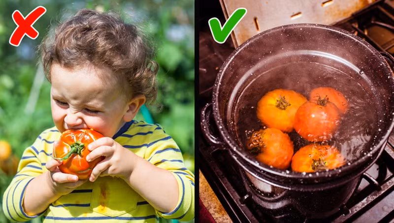 Cà chua là một trong những thực phẩm phải ăn chín để cơ thể hấp thụ được hết các chất dinh dưỡng như lycopene - giúp chống lại các khối u và bệnh tim. Các chất dinh dưỡng sẽ tăng lên nếu bạn nấu chín cà chua.