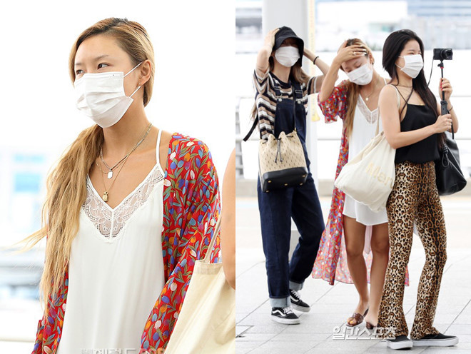 Hwasa cũng gây ồn ào khi được trông thấy diện đồ ngủ, diện mạo kém trau chuốt ở sân bay.