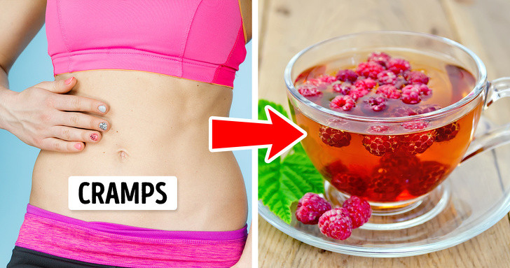 2. Trà lá mâm xôi hỗ trợ giảm đau bụng kinh: Trà lá mâm xôi, còn được gọi là thảo dược Phụ nữ, là một thức uống nổi tiếng có lợi cho sức khỏe của phụ nữ vì nó có nhiều vitamin và khoáng chất cần thiết cho cơ thể phụ nữ. Nó chứa sắt, canxi, kali, vitamin B, A, C và E. 