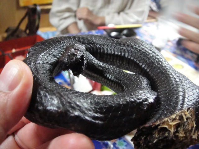 Món súp rắn biển ở đây có giá khoảng 3500 yên (700 nghìn đồng), gồm có tảo bẹ và rắn biển màu đen.