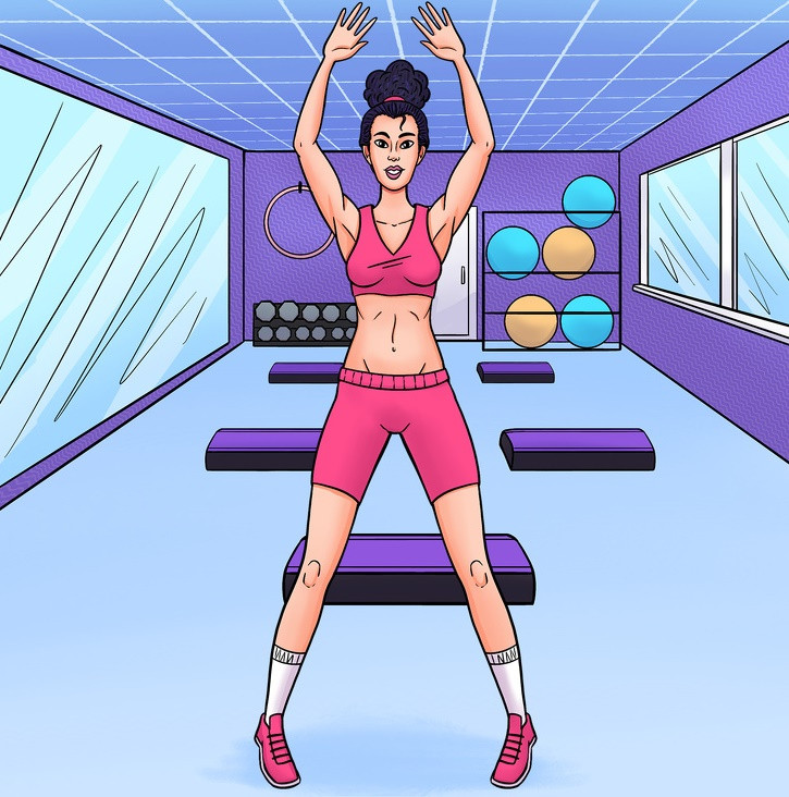 Sau đó, bạn có thể xen kẽ giữa động tác nhảy dây boxing, đá trước và đá mông trong 5 phút nữa. Luân phiên đá trước và sau trong 2 phút, thực hiện các bước nhảy trong một phút. Sau đó lặp lại toàn bộ bài tập.