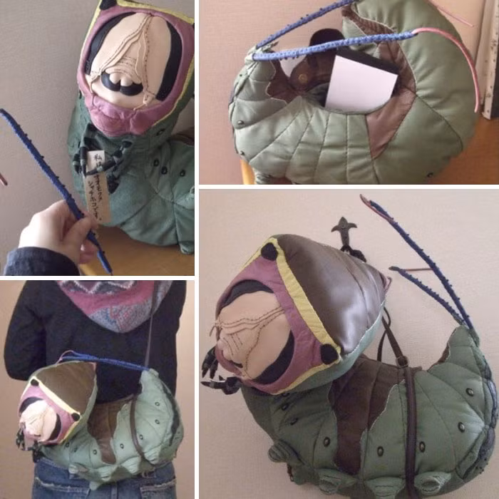 Chiếc túi tạo hình chú sâu kinh dị khiến nhiều người "sợ tái mặt".