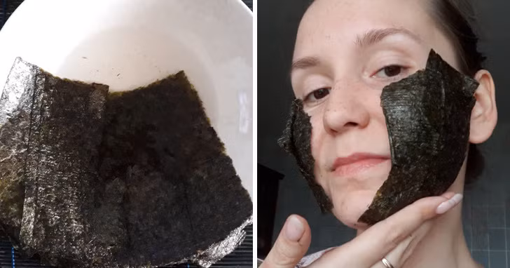 Dùng mặt nạ rong biển: Bạn có thể làm mặt nạ rong biển theo cách: Trộn ¼ chén bột rong biển với một chút nước ấm và dầu ô liu cho đến khi được một chất dày mịn thì dùng hỗn hợp đó đắp lên mặt trong 15 phút, sau đó rửa sạch với nước. Bạn cũng có thể áp dụng các dải rong biển ướt ngay lên khuôn mặt.