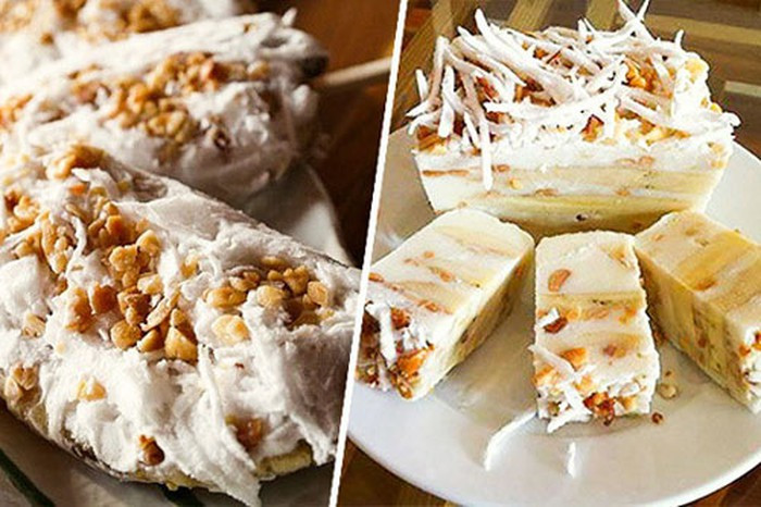 Kem chuối ép: Kem chuối ép làm không khó, cũng bởi vậy mà chỉ cần công thức truyền miệng thì ai cũng có thể tự tay làm ngay tại nhà. Món kem này cực hấp dẫn trong những ngày hè oi bức.