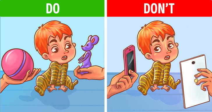 Sử dụng thiết bị công nghệ để “dỗ” trẻ: Đây là cách đơn giản, thuận tiện để giữ đứa trẻ ngồi yên nhưng nó lại thực sự có những tác hại cho sức khỏe của trẻ. Theo một nghiên cứu, bức xạ từ các thiết bị này ảnh hưởng trực tiếp đến não trẻ và làm tăng nguy cơ phát triển khối u.